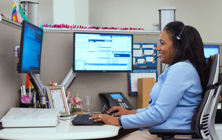 woman employee working at desk