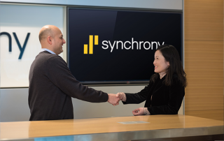 man and woman shaking hands